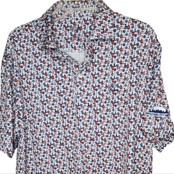 Rhoback Nashvegas Red, Blue, and Gray Patterned Shirt Size Large - Picture 6 of 8